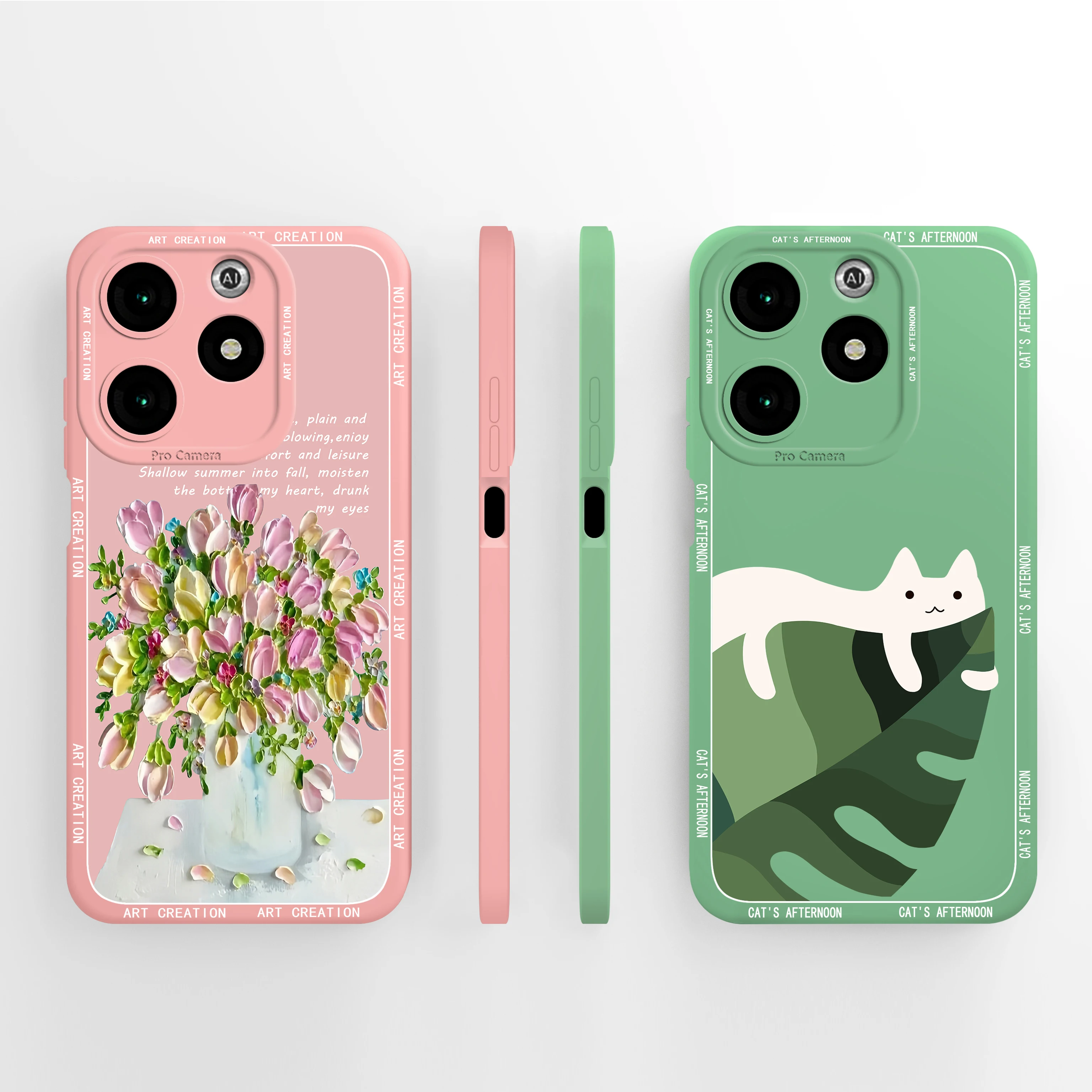 Funda de teléfono para itel A70, cubierta trasera de protección completa, Protector suave, pintura al óleo, Capa de silicona líquida