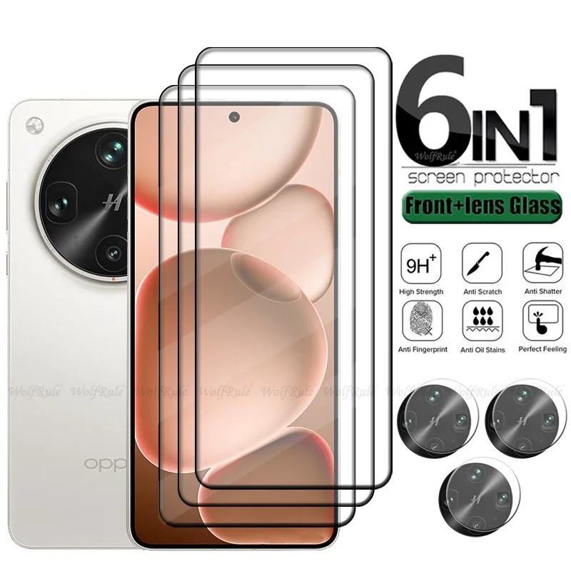 6 en 1 para OPPO Find X8 Ultra Glass OPPO Find X8 Ultra vidrio templado 9H HD Protector de pantalla de cubierta completa encontrar X8 Ultra lente de vidrio