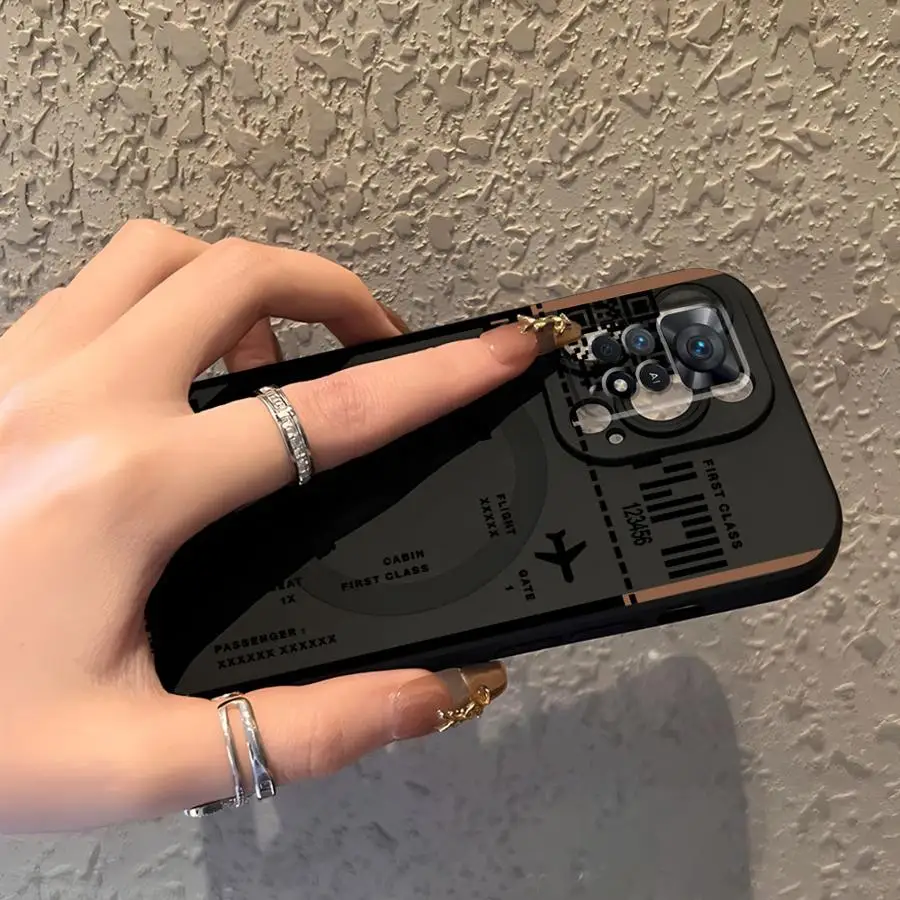 Funda de teléfono suave negra para Xiaomi Redmi Note 9 10 11 12 Pro 7 8 13 14 Pro Plus 11s 9S 12s 10S pase de embarque creativo - imagen 2