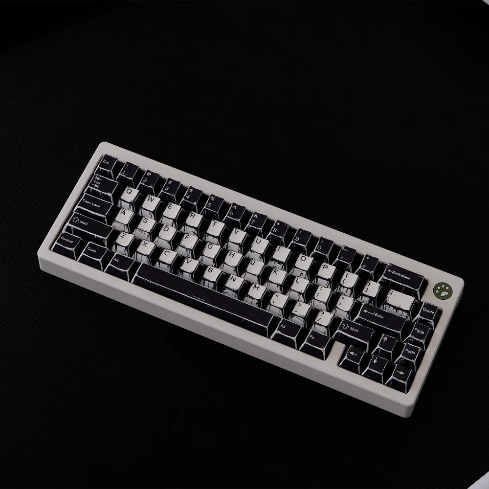 141 teclas negro blanco tema de cómics altura de cereza PBT sublimación de cinco lados para teclado mecánico 61 68 75 87 104 108 - imagen 5