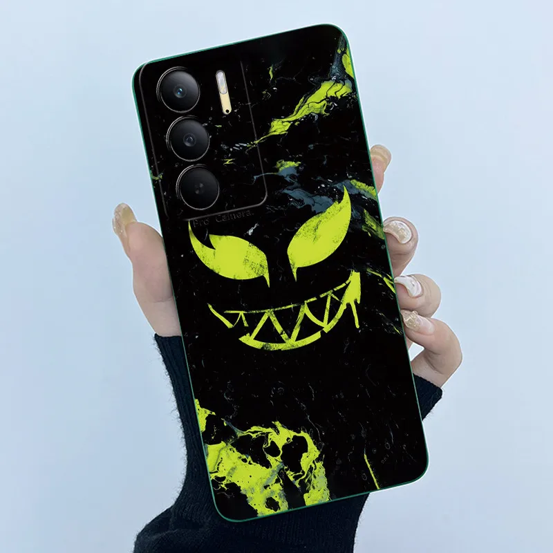 Funda para Realme C75 C65 4G funda de teléfono dibujos animados lindo Labubu cuadrado líquido suave funda protectora trasera de silicona Fundas Coque parachoques - imagen 3