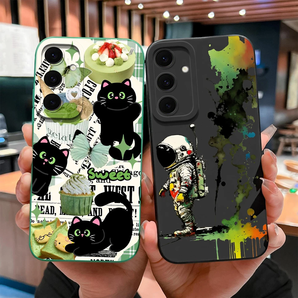 Para Samsung Galaxy S25 FE Funda de teléfono divertido gato Material de silicona es suave y agradable para la piel para Galaxy S 25FE Funda de parachoques