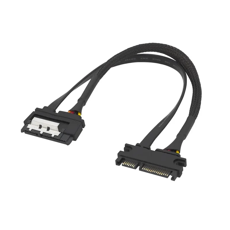 Cable de extensión SATA SATA de 22 pines macho a hembra SATA 3 III 6 Gb/s 22 pines macho a hembra 7 + 15 pines SATA datos HDD alimentación 30cm 10cm