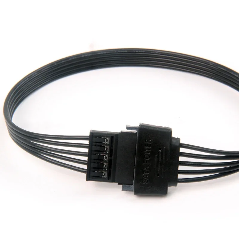 Cable de extensión de alimentación Sata de 30cm, disco duro Sata de 15 Pines, Cable adaptador de corriente macho a hembra - imagen 4