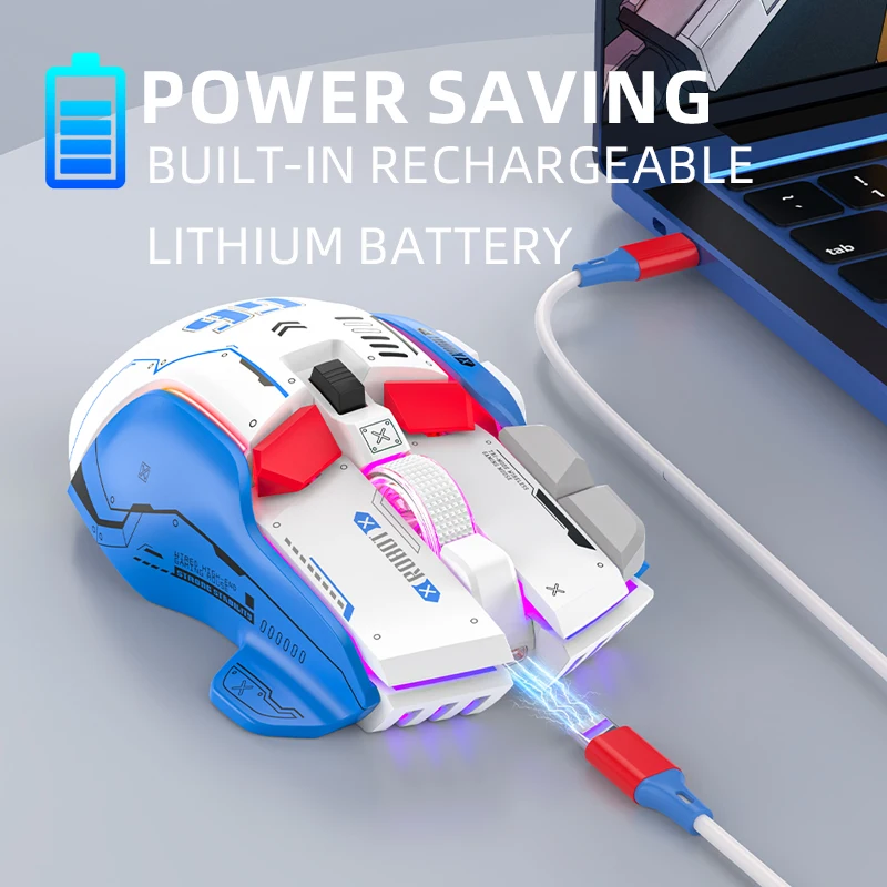 Ratón Gamimg inalámbrico con Bluetooth, dispositivo con cable RGB de 12 teclas, USB, 2,4G, para Windows, IOS, oficina, ordenador portátil y PC - imagen 4