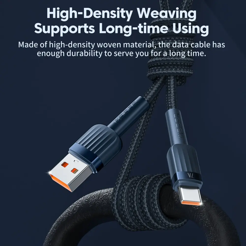 Cable de carga rápida Toocki 7A tipo C para Realme Huawei P30 USB C, cable de datos para teléfono móvil para Samsung Oneplus PocoF3 - imagen 4