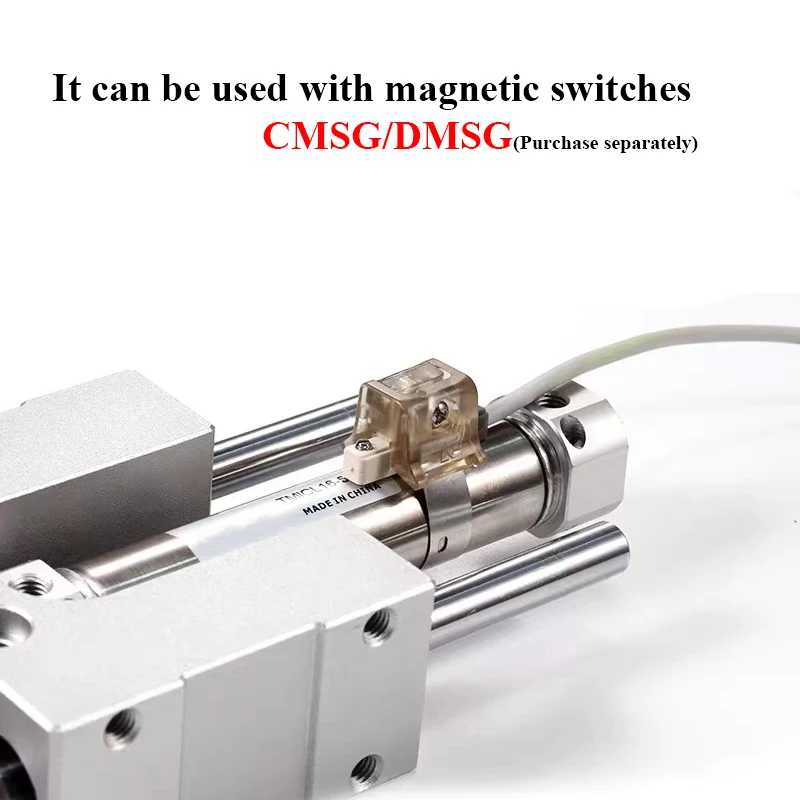 AirTAC tipo TMI TMIC con marco guía de doble varilla cilindro de aire neumático TMIM TMIL TMICM TMICL diámetro 12/16/20/25mm - imagen 3