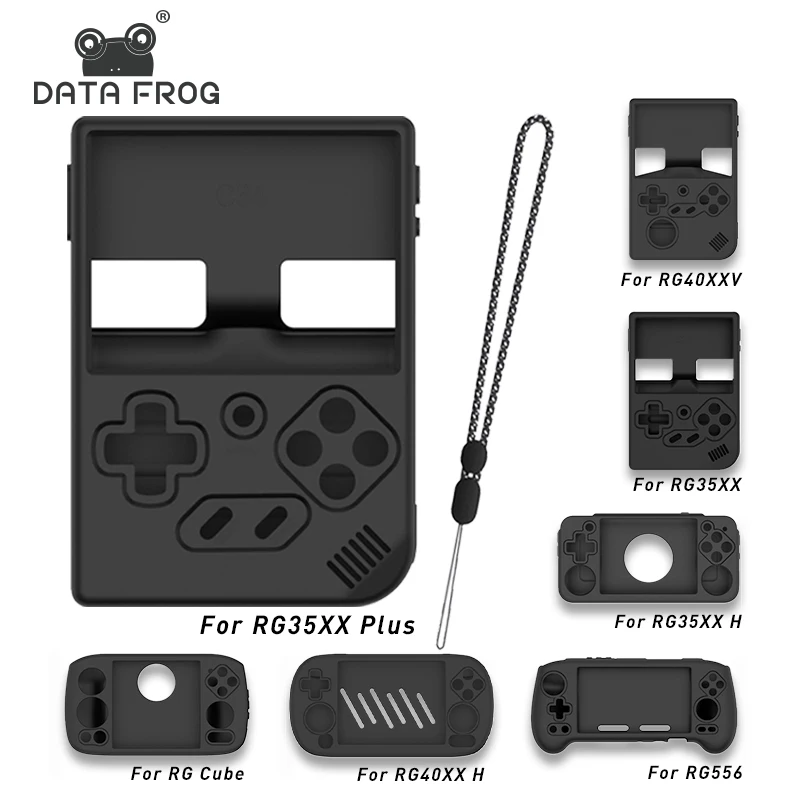 Funda protectora de silicona DATA FROG para consola de juegos Anbernic RG35XX RG35XX H, funda blanda para accesorios protectores de cubo RG556 RG