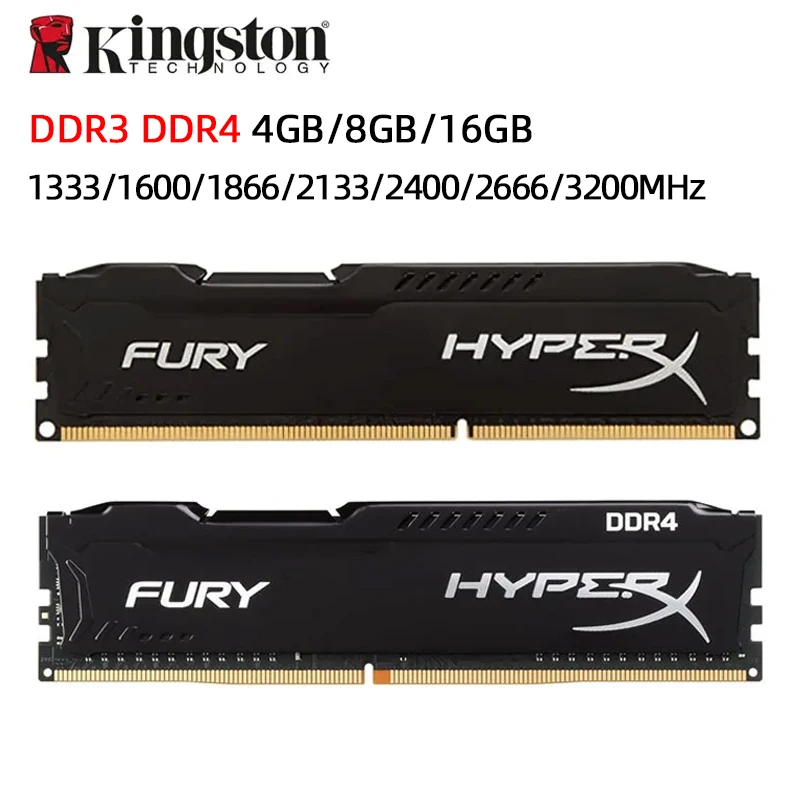 HyperX Fury DDR3 DDR4 4GB 8GB 16GB 1333MHZ 1600MHZ 1866MHZ 2400MHZ 2666MHz 3200MHz DIMM PC3-12800 PC4-25600 DDR4 RAM - imagen 2