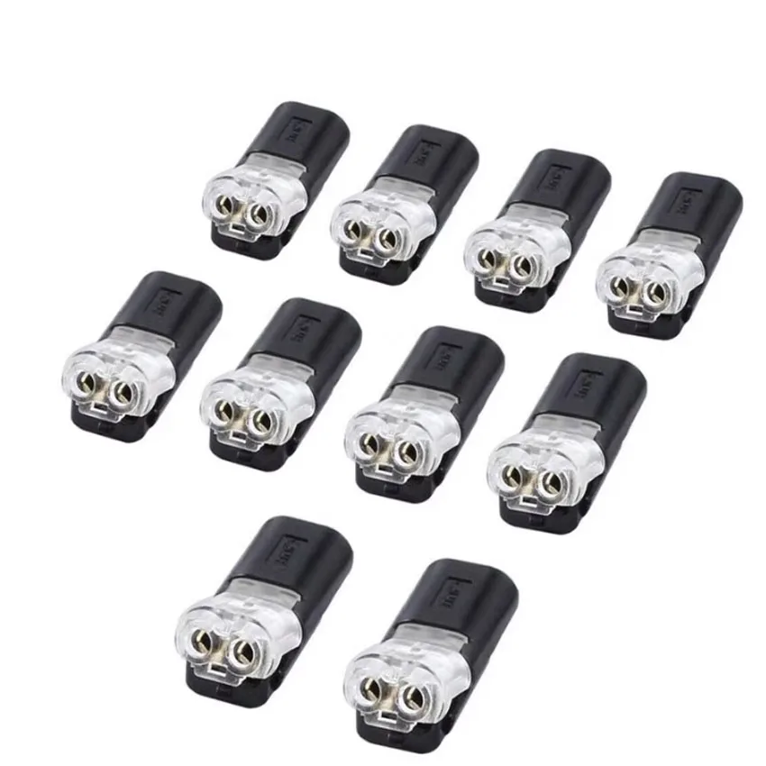 Conector de Cable enchufable de 2 pines, terminales de engarzado de Cable eléctrico de empalme rápido para cableado de cables, conectores LED de coche 22-20AWG, 1-10 Uds. - imagen 3