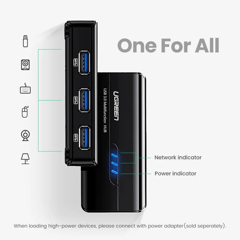 UGREEN-adaptador Ethernet USB 3,0 para ordenador portátil Xiaomi Mi Box S/3, concentrador de red Lan USB RJ45 de 1000Mbps - imagen 4