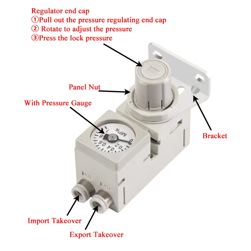 Válvula reguladora de presión en miniatura ARM10-10F2 Regulador de válvula reductora de presión de montaje pequeño neumático - imagen 2