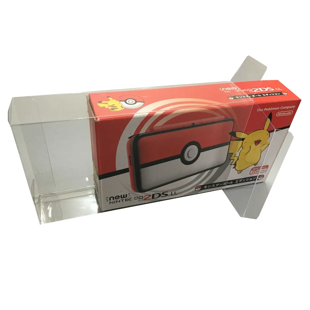 Protector de caja transparente para Nintendo 2DS LL, cajas coleccionables, carcasa de juego de almacenamiento TEP, estuche de exposición transparente