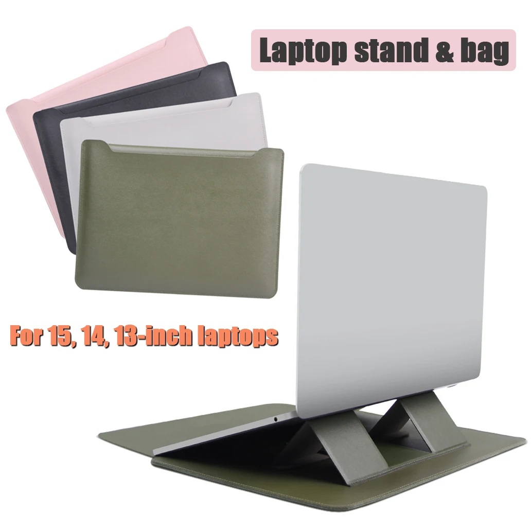 Funda protectora para ordenador portátil, con forro bolsa protectora, soporte de mesa para MacBook, Dell, HP, Acer, Samsung y Sony, 13-15 pulgadas