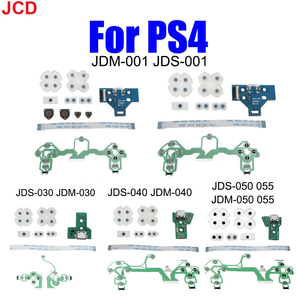 JCD 1 Juego de JDS-001 030 040 055 Placa de puerto de carga USB para piezas de reparación de controlador PS4 PS4 PRO JDM 055 controlador y conductor