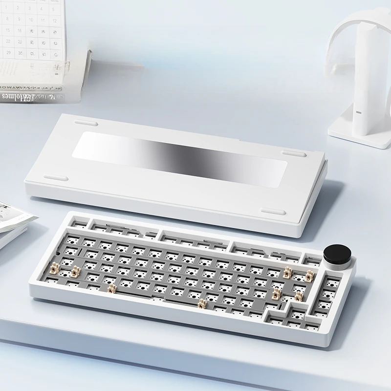 Kit de teclado mecánico YK820 75%, carcasa de aleación de aluminio personalizada, con cable, triodo, Bluetooth, 2,4G, junta inalámbrica, Kit de teclado de intercambio en caliente - imagen 4