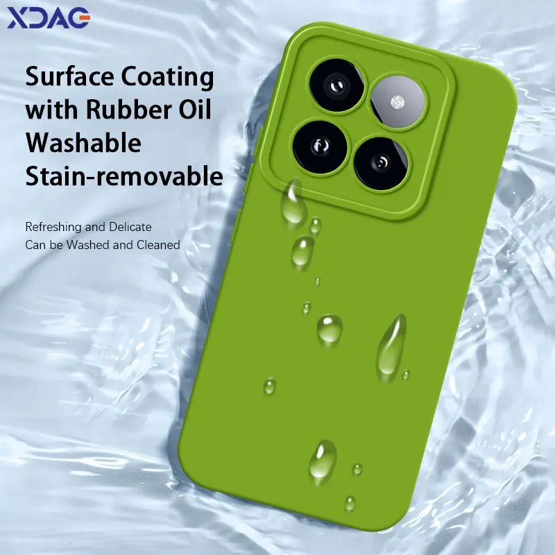 Funda de teléfono de silicona líquida cuadrada con ojos de Ángel de lujo para Xiaomi Mi 14 Pro Xiaomi14 14Pro 5G 360, funda trasera suave a prueba de golpes - imagen 4