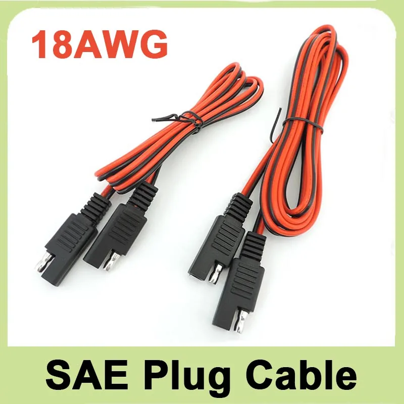 Cable de extensión automotriz de alimentación SAE a SAE, 18awg, 10A, 12V-24V, Cable conector SAE, desconexión rápida, conector de 1M 2M para coche