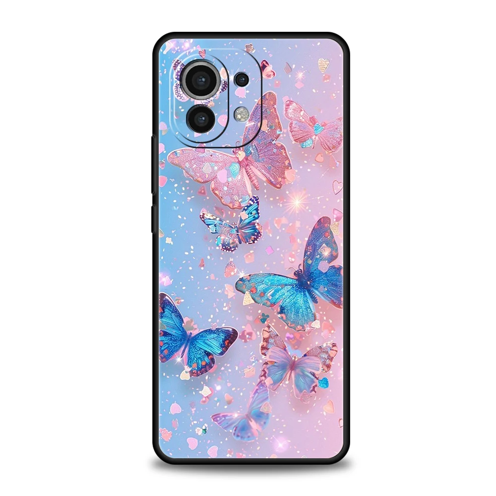 Funda de teléfono para Xiaomi 15 14 13 12 Lite 14T 13T 12T Pro Poco X7 X6 X5 X4 X3 NFC F7 Ultra F6 Pro funda suave floral y mariposa - imagen 5