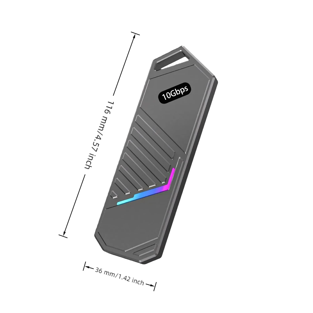 TISHRIC 10Gbps M.2 NVME SSD carcasa de disco duro externo CNC aleación de aluminio SATA protocolo simple/doble M2 caja de disco duro HDD - imagen 2