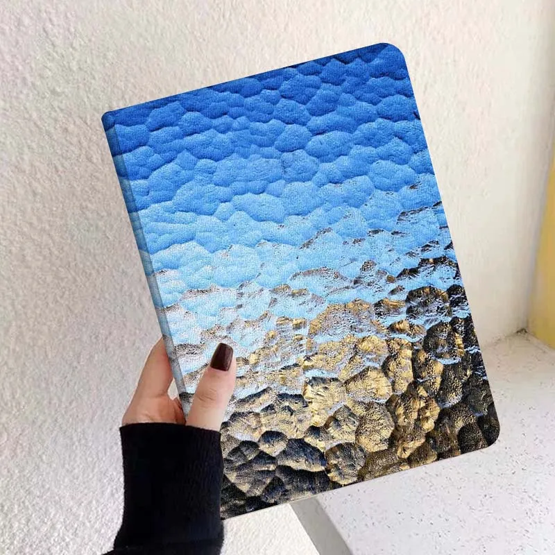 Ondulaciones de olas oceánicas azules para Samsung Galaxy Tab A A7 A8 A9 A11 S6 S11 10,1 10,4 10,5 pulgadas Lite Plus funda para tableta - imagen 3