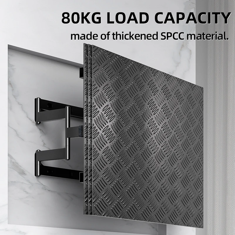 HILLPORT Ultra delgado integrado 50-90 pulgadas 6 brazos TV montaje en pared soporte de inclinación de movimiento completo soporte de TV montado en la pared TV DY635 - imagen 2