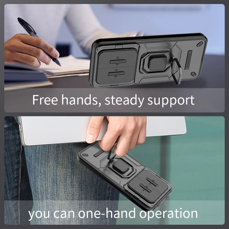 Para Redmi Note 15 Pro 5G funda deslizante para ventanas Redmi Note 15 Pro Fundas Coque soporte de anillo de batalla funda de teléfono Redmi Note 15 Pro - imagen 5