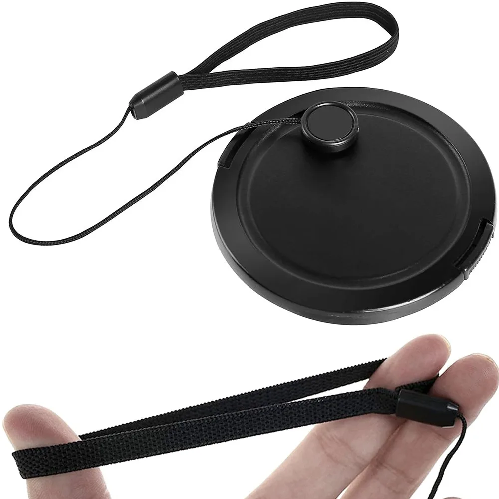 Tapa de lente de cámara Universal, cuerda antipérdida, cubierta de lente anticaída, correa de cordón para DSLR, tapa protectora, 5/10 Uds. - imagen 2