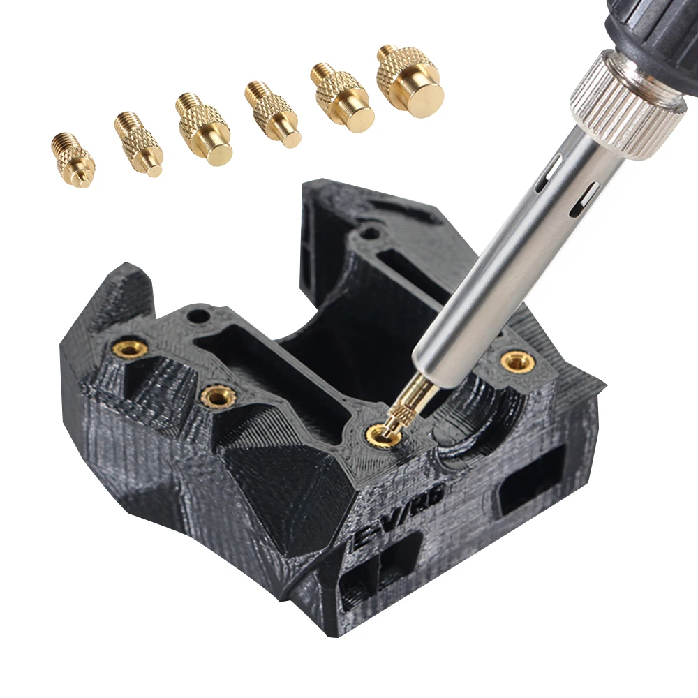 Tuerca de inserción de calor, punta de hierro, M2, M3, M4, M5, M8, Kit integrado de rosca de latón, herramienta de inserción de calor para soldador de impresora 3D de plástico - imagen 3