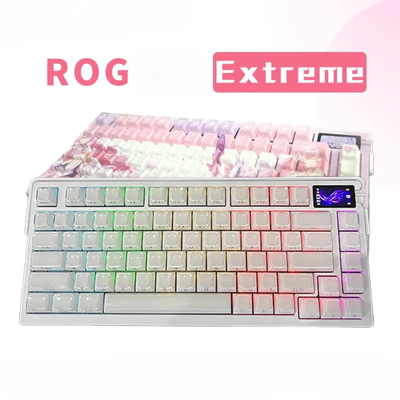 ROG Extreme 75% Teclado mecánico personalizado Anime Bluetooth con cable triple modo inalámbrico RGB Teclado mecánico para juegos Oficina