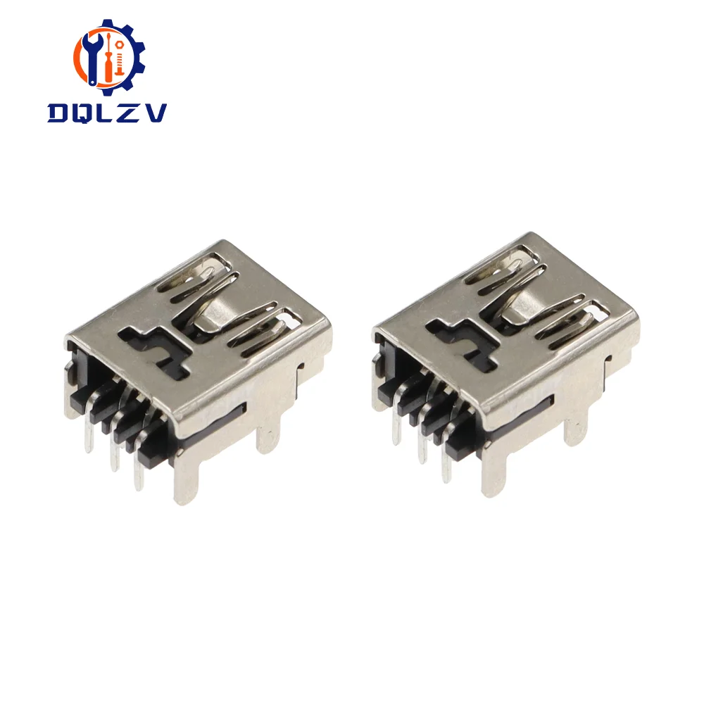 Mini USB tipo B 5 pines hembra enchufe ángulo recto DIP Jack conector Dip - imagen 4