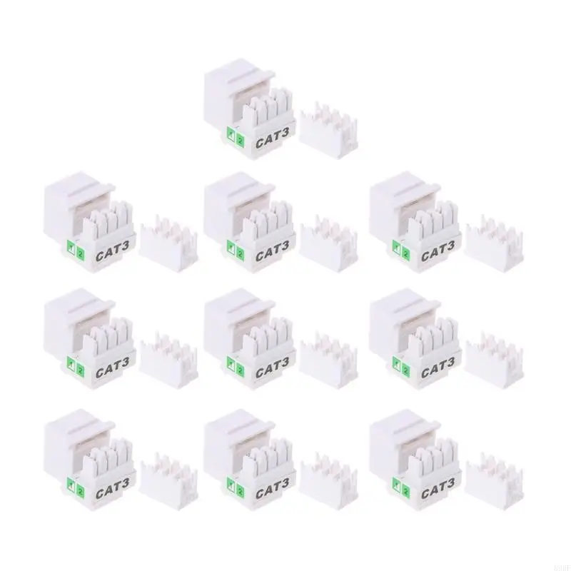 896f 10x Teléfono RJ11 Cat3 Módulo voz Adaptador Extensor teléfono Keystone - imagen 5