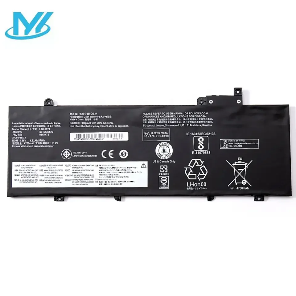 Baterías de polímero de litio recargables para ordenador portátil, 01AV478 para Lenovo T480S 01AV479 L17L3P71, Notebook