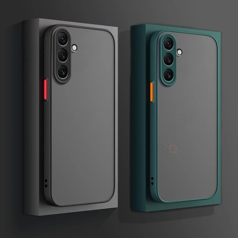 En S 24 23 22 sensación de piel funda dura mate para Samsung Galaxy S23 FE S24 Plus Ultra S22 S21 S20 5g 2024 funda trasera esmerilada de silicona - imagen 2