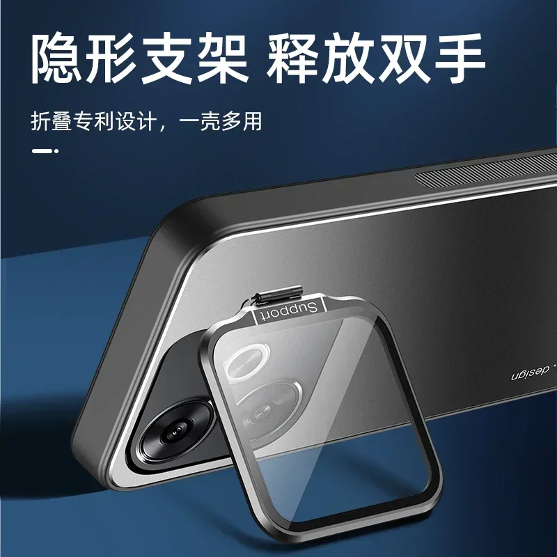 Para Realme NEO 7 funda de Metal lente soporte de cámara cubierta para Realme NEO7 GT 6T GT6 T NEO6 SE a prueba de golpes mate proteger funda con soporte - imagen 2