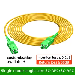 Cable de fibra óptica monomodo APC SC/LC/FC/ST para interconexión red