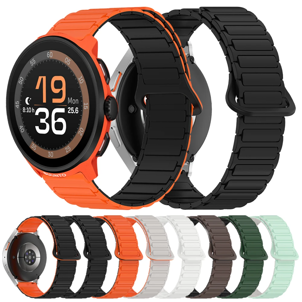 Correa deportiva de silicona magnética de 22mm para SUUNTO RUN OCEAN 9 Peak DLC RACE S VERTICAL 5 PEAK banda suave para COROS PACE Pro 3 Correa
