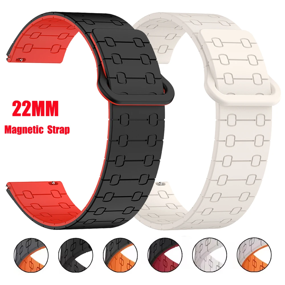 Para Garmin Forerunner 265 255 Music 570 47mm correa de reloj de silicona suave 22mm banda deportiva magnética para Garmin Venu 3 2/Vivoactive 4