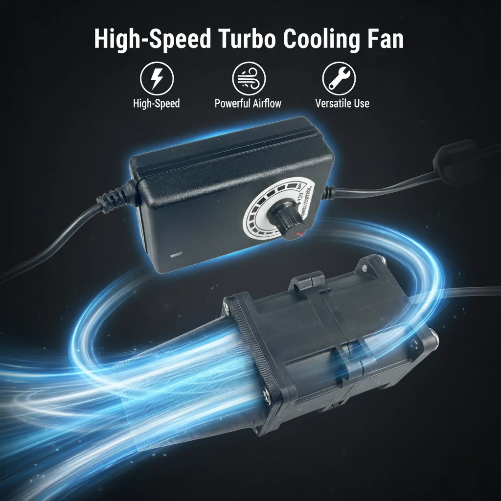 Para SXDOOL SXDB10440H12 ventilador de refrigeración Turbo de alta velocidad 104x40mm 12V Motor Dual 25000RPM rodamiento de bolas con controlador de velocidad - imagen 3