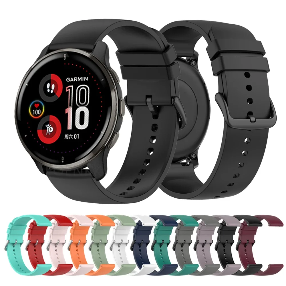 Correa de muñeca de silicona para Garmin Forerunner 265 255 165 55 645 245 Venu 3 2 Vivoactive 5 4 3 Venu2 Plus pulsera de reloj inteligente