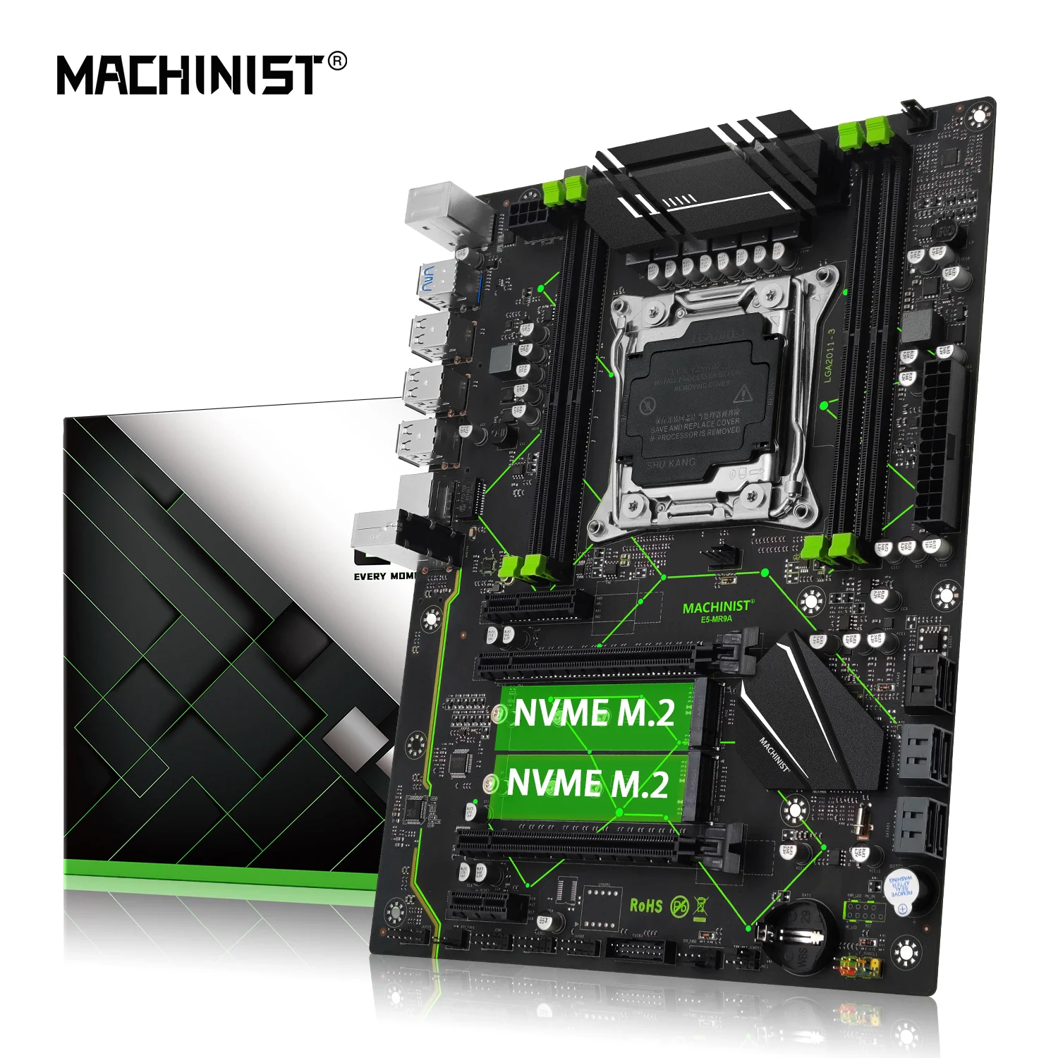 MACHINIST-placa base X99 MR9A, LGA 2011-3, compatible con procesador Xeon E5 V3 V4, serie CPU, memoria DDR4, RAM ATX NVME M.2, cuatro canales - imagen 2