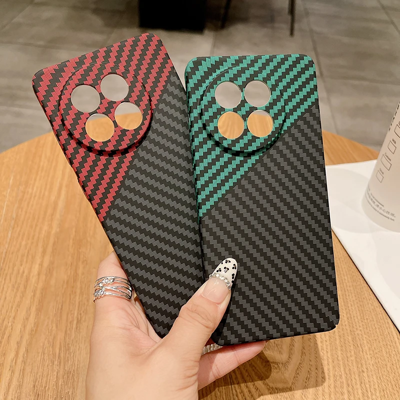 Para Oneplus ACE5 Pro 13R PC funda con patrón de textura de fibra de carbono cubierta dura mate para One Plus 1 + 13R ACE5 Pro delgada a prueba de golpes