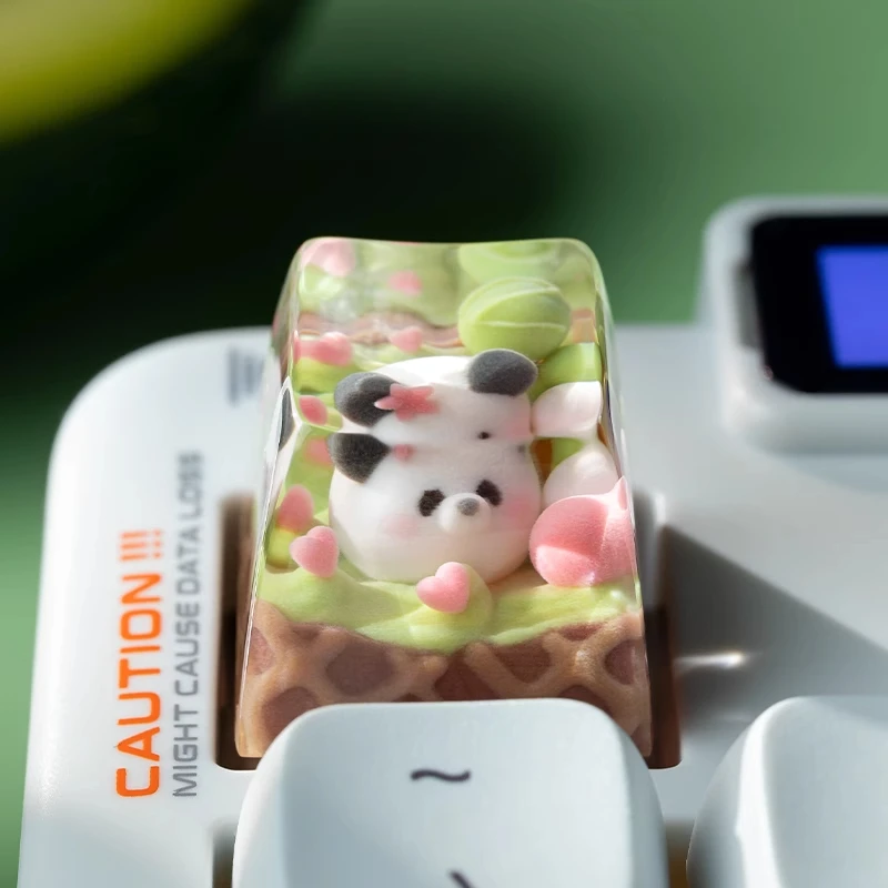 Tapa de teclado artesanal de helado de animales, capibara, personalizada, bonita, de resina, hecha a mano, de Anime, para regalo de teclado mecánico - imagen 3