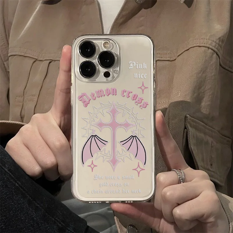 Funda transparente Retro Punk Angel Cool para Samsung A73, A72, A71, A55, A52, A51, A50, A35, A33, A32, A31, A30, A24, A23, A22, A13, A12, A05, 5G - imagen 3