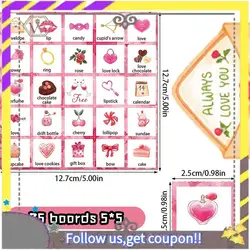 Tarjetas de Bingo de San Valentín para Fiestas Infantiles
