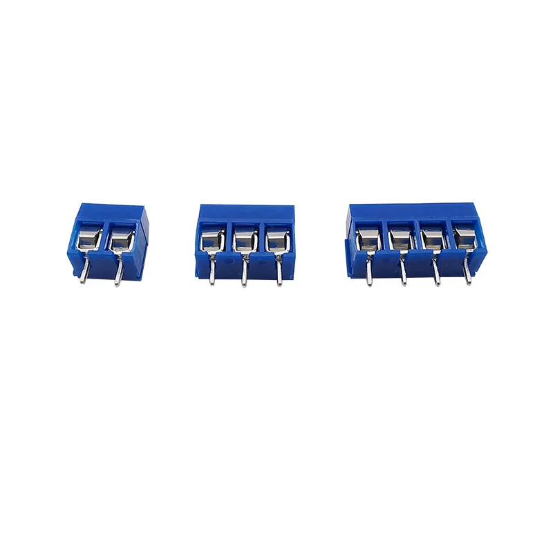 Conector de bloque de terminales de tornillo PCB, 10 piezas de paso, 5,0mm, 2/3/4 Pines, color azul, recto - imagen 2