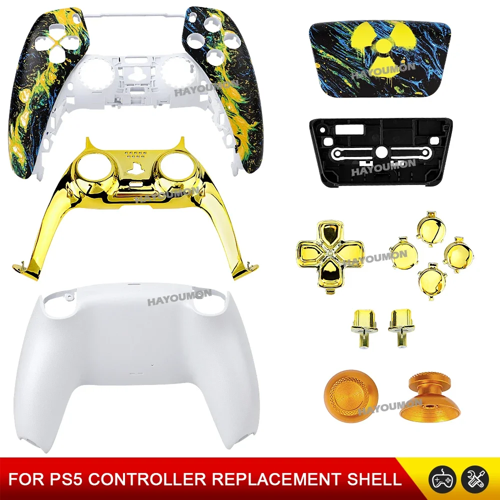 Carcasa de repuesto duradera para panel táctil, carcasa frontal y trasera para controlador PS5 BDM-010/020/030/040/050 w, tapa 3D galvanizada - imagen 4