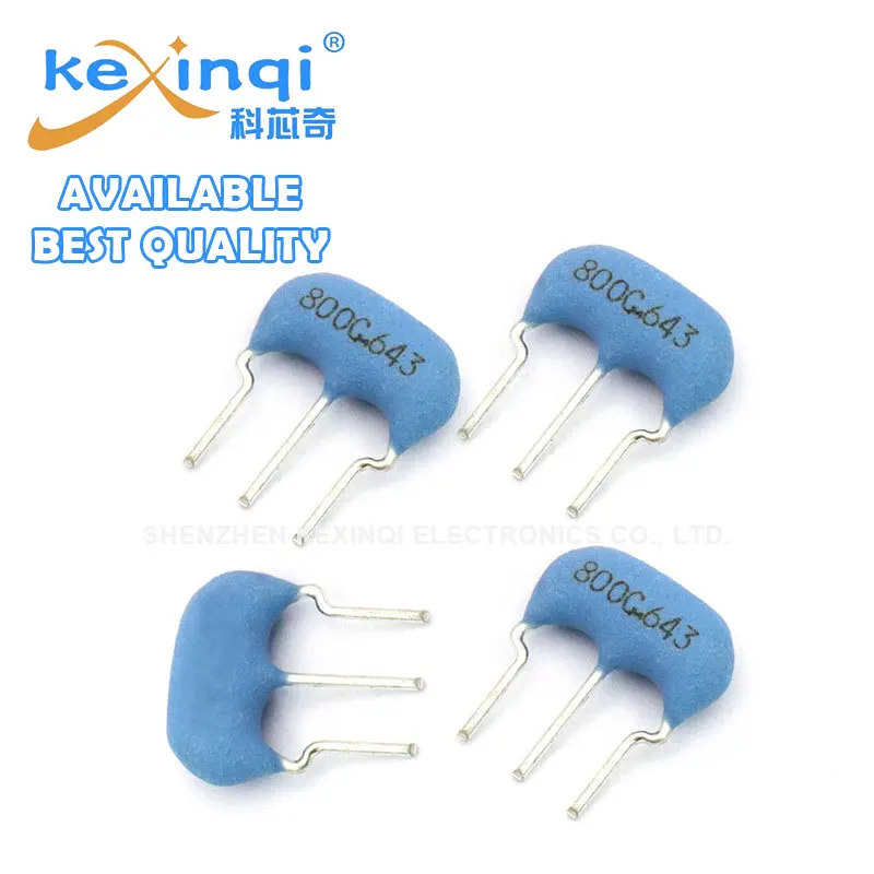 10 Uds CSTLS8M00G53-B0 4M 6M 8M 10M 16M 20MHZ DIP-3Pin oscilador de cristal de inserción directa de cerámica 3 pines 4MHz 4M 4,0MHz resonador - imagen 2