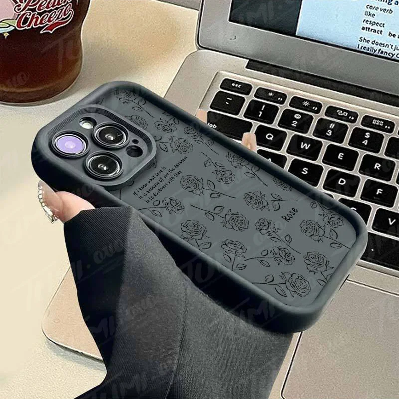 Funda de teléfono mate con lazo y flor rosa para Xiaomi POCO X6 X5 X4 GT F3 F4 F5 M6 Pro X3 NFC Mi 13T 12T 11T 13 12 11 Lite 5G NE - imagen 4