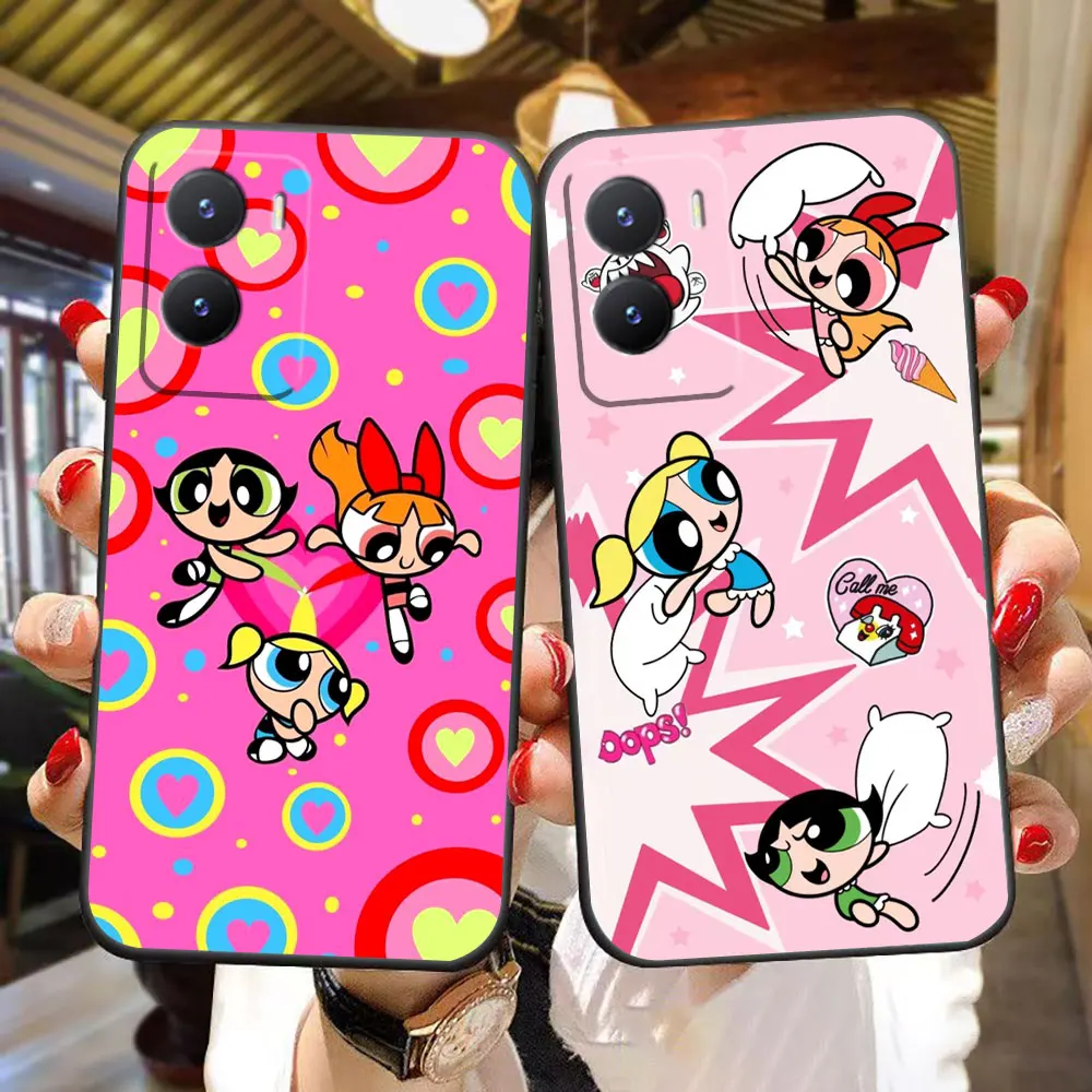 -Caja de teléfono para niñas P-Powerpuff para VIVO -Y04 Y15S Y16 Y17 Y20 Y21 Y22S Y27 Y28 Y29 Y35 Y36 Y50 Y51 Y72 Y76 Y77 Y78 Y100 - imagen 2